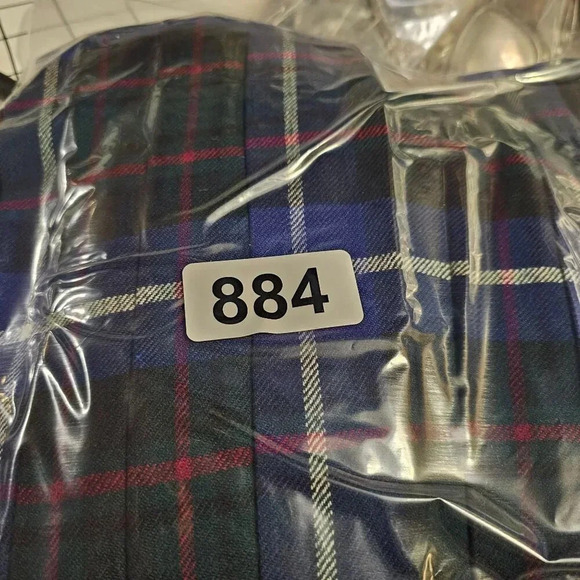 Plaid Midi Skirt - Black and Blue - Picture 8 of 10